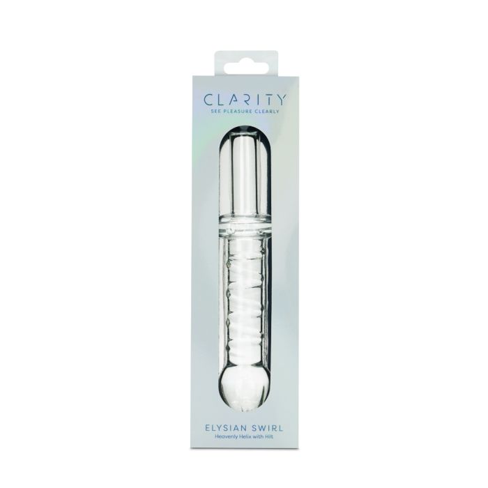 Clarity Glass Dildo Elysian Swirl 5.6"