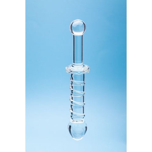 Clarity Glass Dildo Elysian Swirl 5.6"