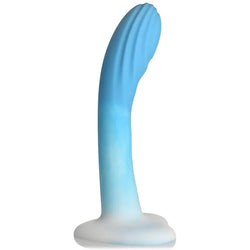 Simply Sweet Rippled Silicone Dildo Blue 7"