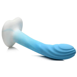 Simply Sweet Rippled Silicone Dildo Blue 7"