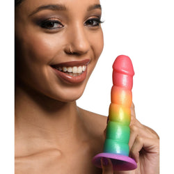 Simply Sweet Swirl Rainbow Dildo 6.6 inch