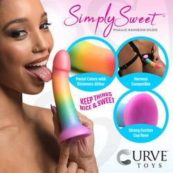 Simply Sweet Phallic Rainbow 6.9 inch Dildo