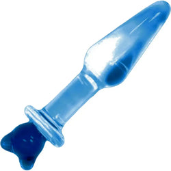 First Glass Kitty Love Glass Butt Plug Blue