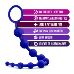 Luxe Anal Beads Indigo 12.5-Inch