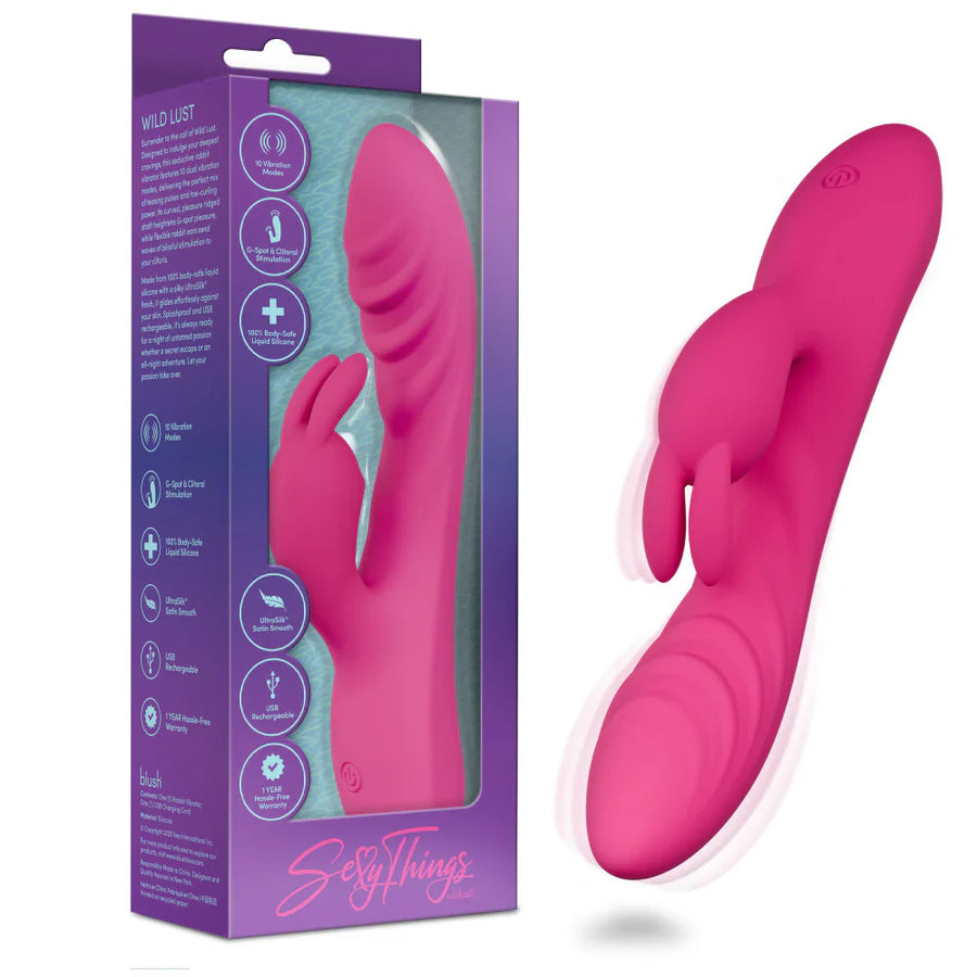 Pink silicone product with packaging on a white background