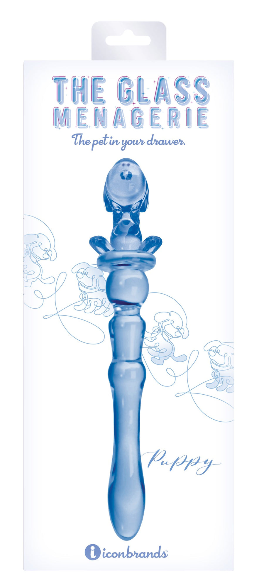 Glass Menagerie Puppy Dildo Blue 7"
