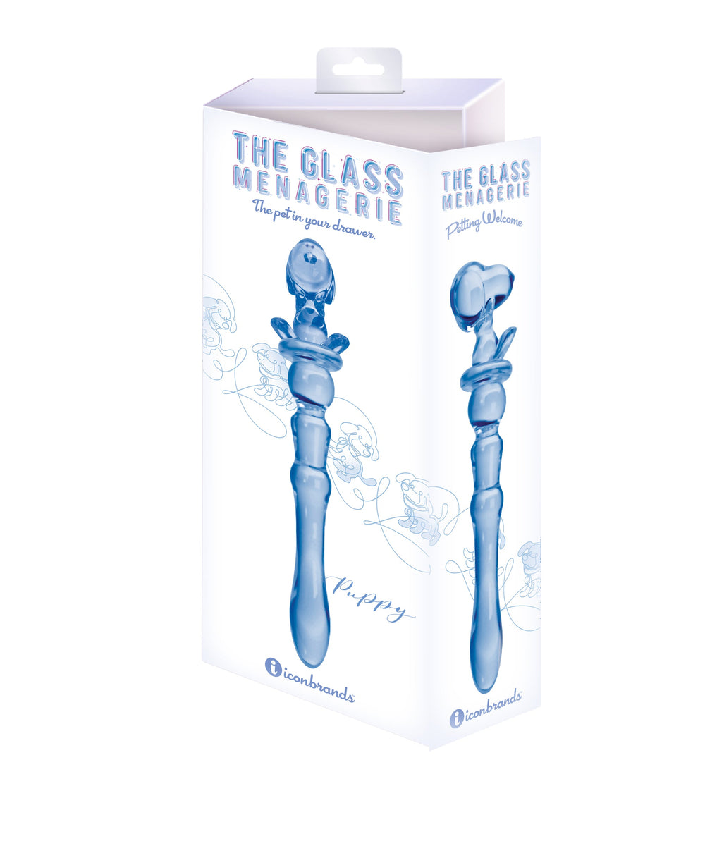 Glass Menagerie Puppy Dildo Blue 7"