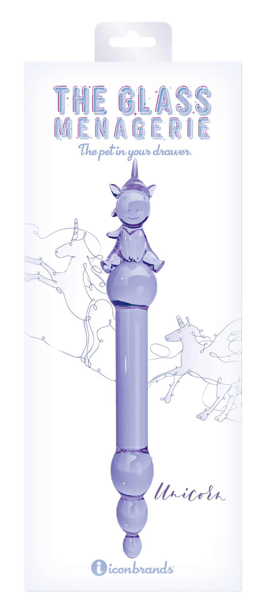 Glass Menagerie Unicorn Dildo Purple 7"
