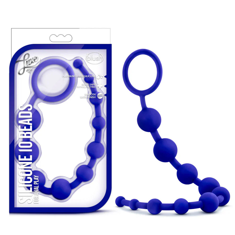 Luxe Anal Beads Indigo 12.5-Inch