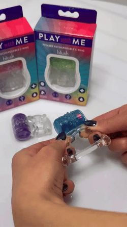Play With Me Pleaser Vibrating Penis Ring Purple