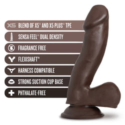 Au Naturel Troy Realistic Dildo Chocolate 6.5"