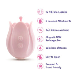 Play With Me Romantic Rose Vibrator Pink