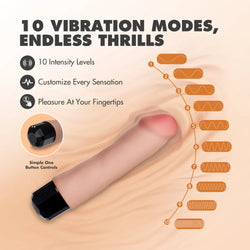 Dr. Skin Dr. Avery Vibrating Dildo Beige 7.5"