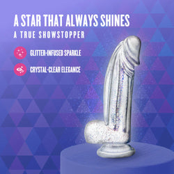 Naturally Yours Bling Sparkling Dildo Clear 7.5"