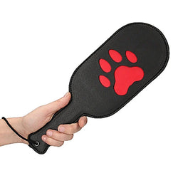 Puppy Play Paw Paddle Black Red