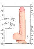RealRock Straight Realistic Dildo Flesh Color Balls 10"