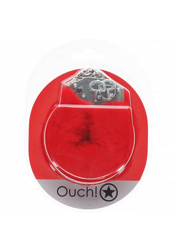 Ouch! Heavy-Duty Fluffy Handcuffs Red