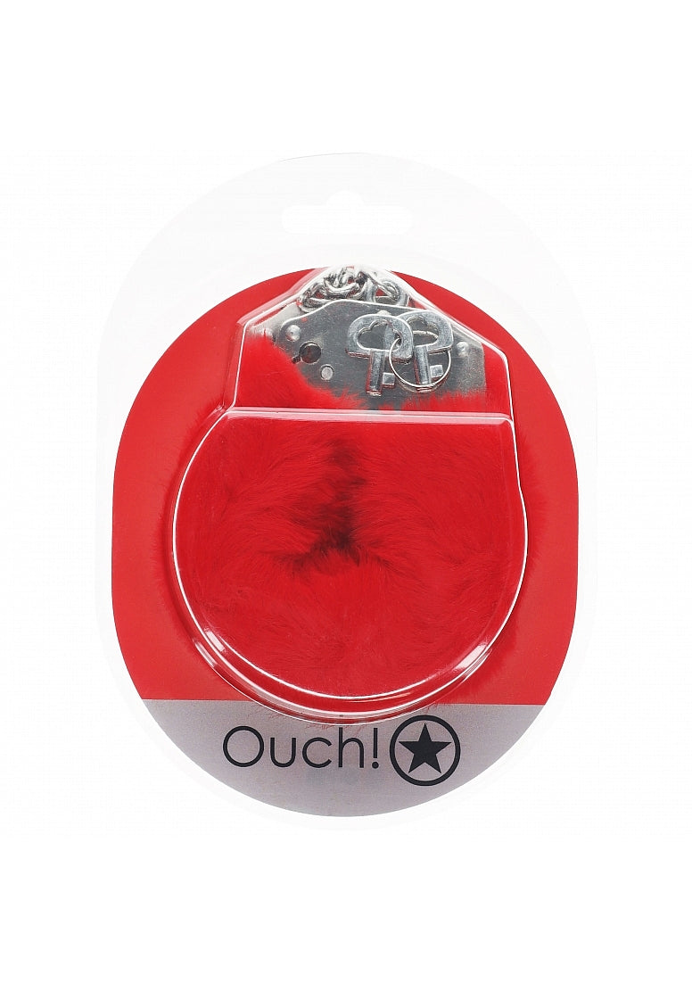Ouch! Heavy-Duty Fluffy Handcuffs Red