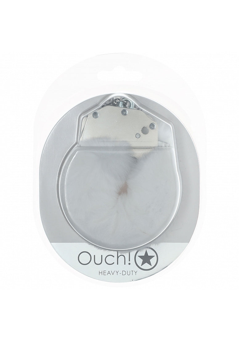 Ouch! Heavy-Duty Fluffy Handcuffs White