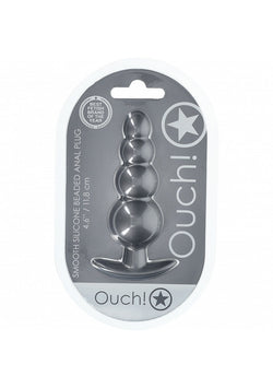 Ouch! Beaded Anal Plug Gun Metal