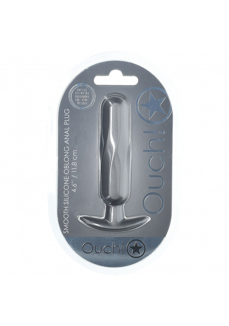 Ouch! Oblong Anal Plug Gun Metal