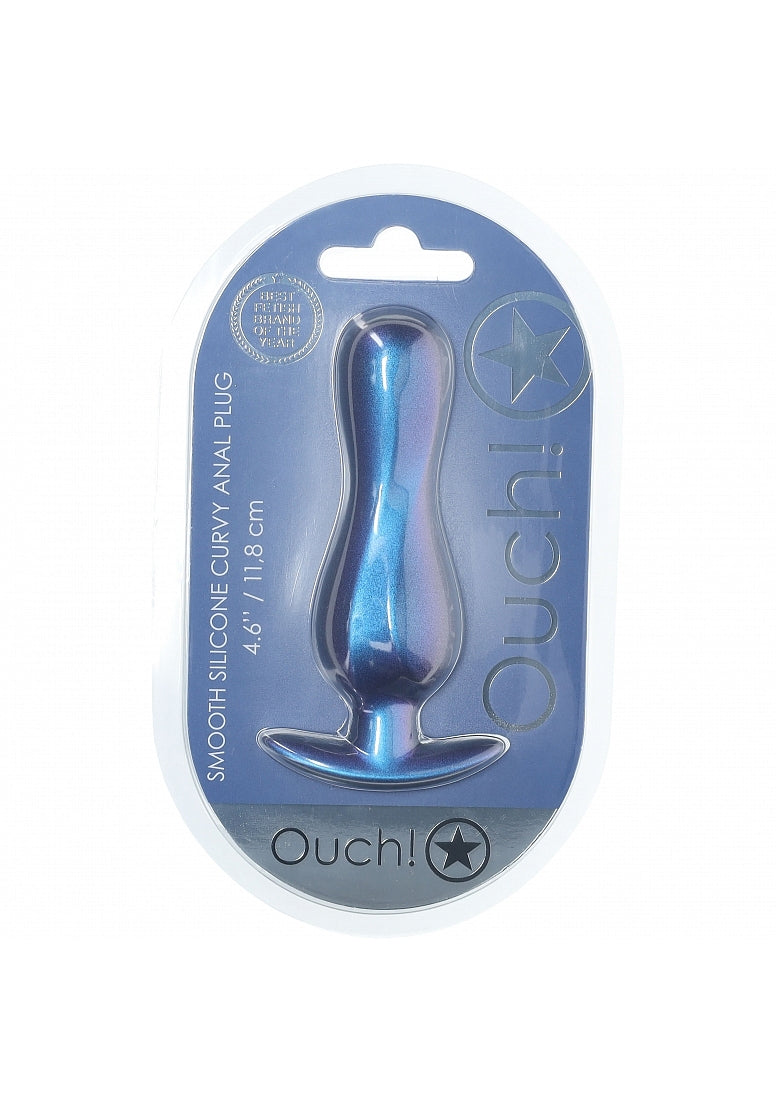 Ouch! Curvy Anal Plug Metallic Blue