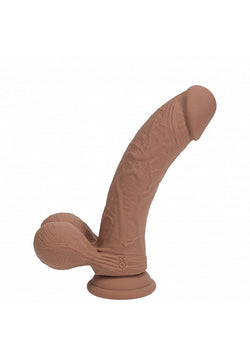 Realrock Dual Layer Vibrating Dildo Tan 7"