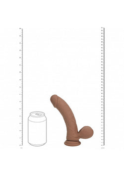Realrock Dual Layer Vibrating Dildo Tan 7"