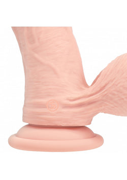 Realrock Dual Layer Rechargeable Vibrating Dildo Flesh 8"