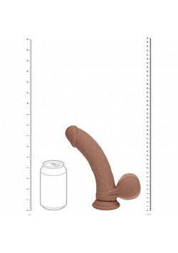 Realrock Dual Layer Vibrating Dildo Warm Tan 8"