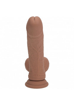 Realrock Dual Layer Vibrating Dildo Warm Tan 8"