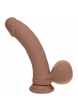 Realrock Dual Layer Vibrating Dildo Warm Tan 8"