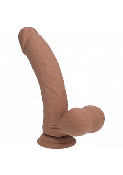 Realrock Dual Layer Vibrating Dildo Warm Tan 8"