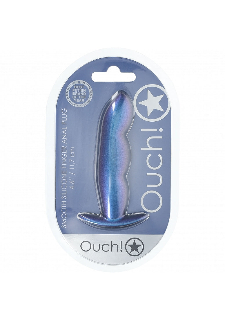 Ouch! Finger Anal Plug Metallic Blue