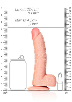 RealRock Curved Realistic Dildo With Balls 8"