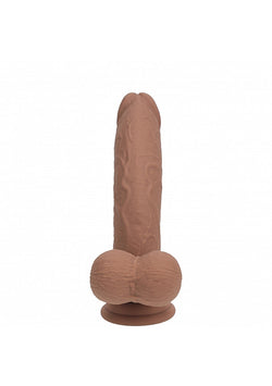 Realrock Dual Layer Vibrating Dildo Tan 7"