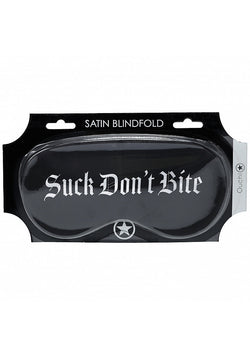 Ouch! Suck Don't Bite Satin Mask Black
