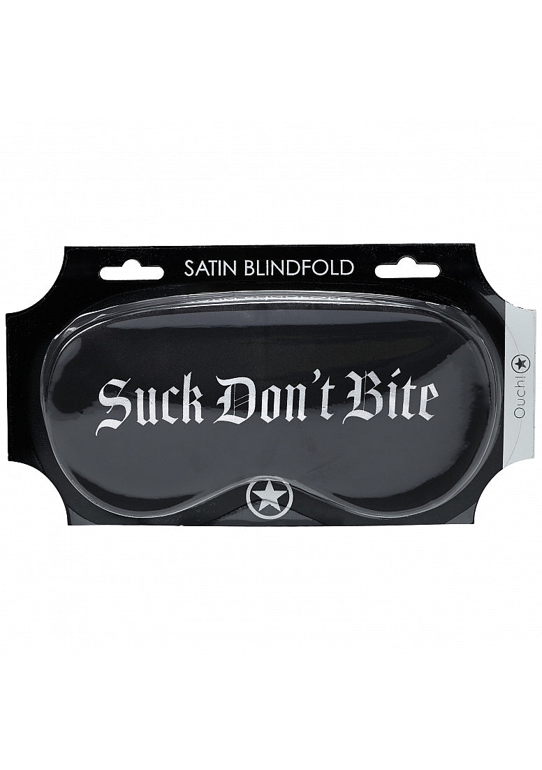 Ouch! Suck Don't Bite Satin Mask Black