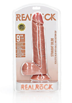 RealRock Straight Realistic Dildo With Balls 9"
