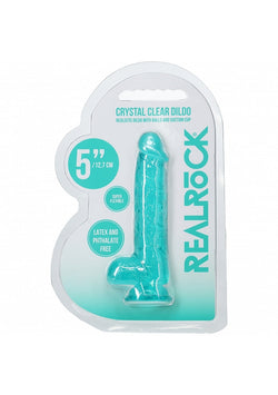 Realrock Dildo with Balls Turquoise 5"