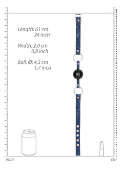 Breathable Ball Gag Denim Straps Blue