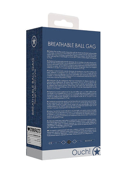 Breathable Ball Gag Denim Straps Blue