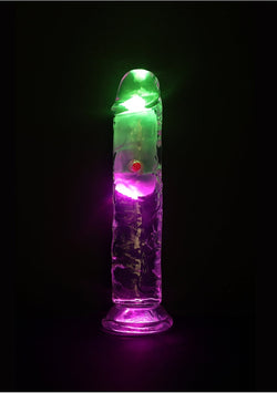 RealRock LED Vibrating Dildo No Balls 7"