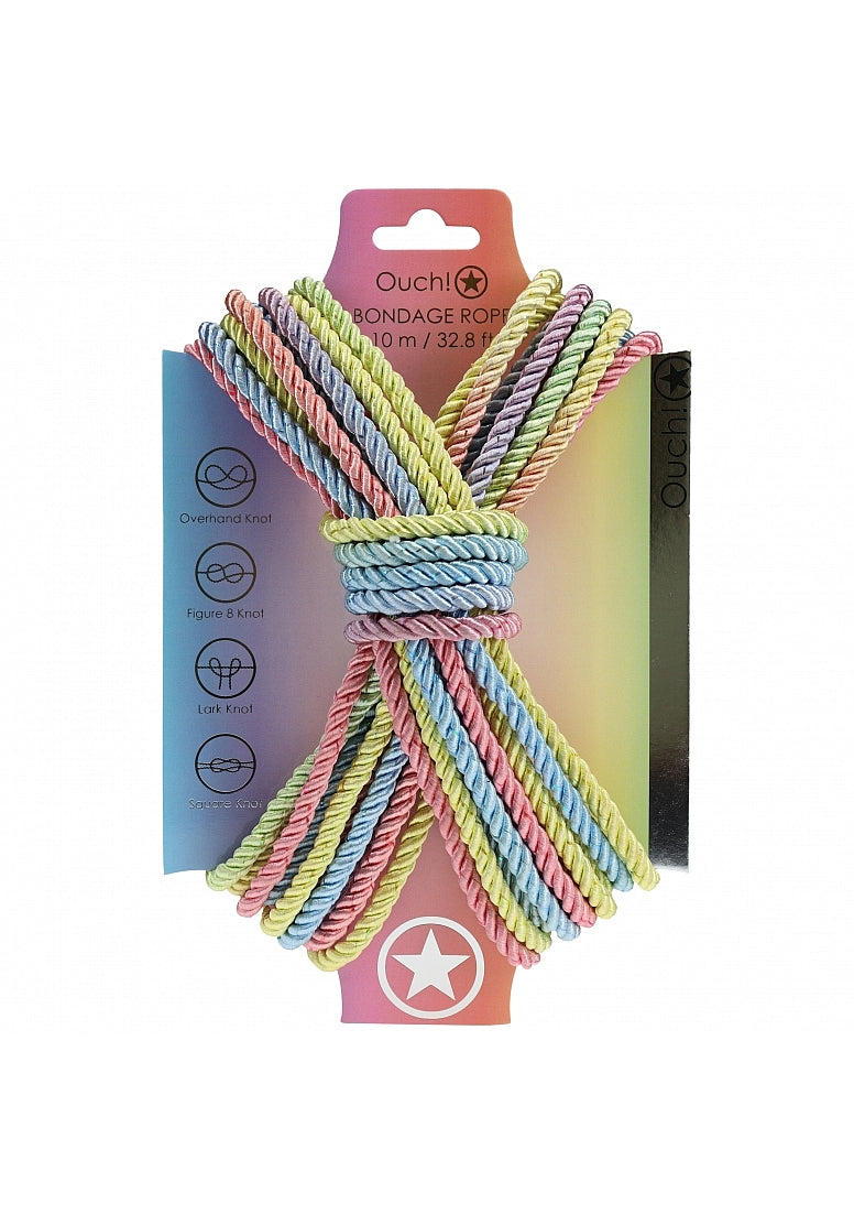 Ouch! Bondage Rope 10m Pastel Multicolor
