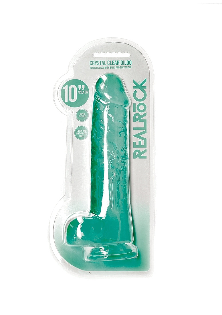RealRock CC Dildo Balls Turquoise 10"