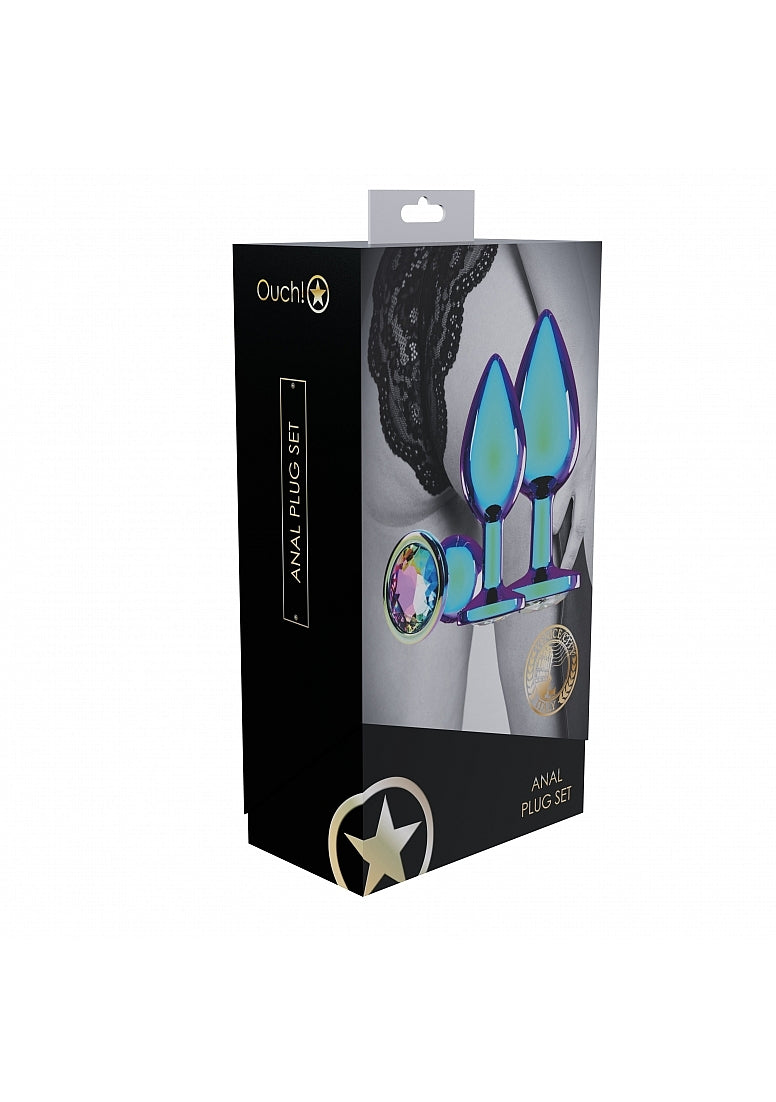 Ouch! Venice Metal Anal Plug Set Iridescent
