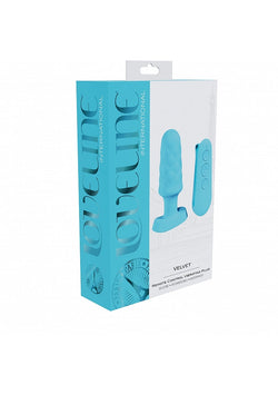 Loveline Velvet Remote Vibrating Plug Blue