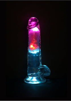 RealRock LED Vibrating Dildo with Balls 7"
