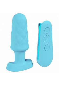 Loveline Velvet Remote Vibrating Plug Blue