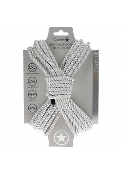 Ouch! Bondage Rope 10 Meter Nylon Silver